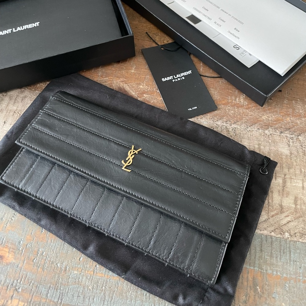 Saint Laurent Wallet, MONOGRAM SLG, in black leather